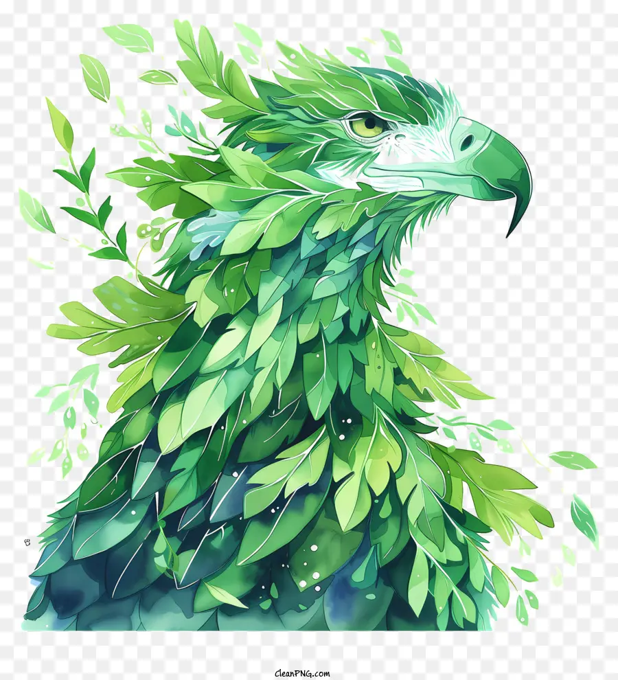 Орел уходит，зеленая птица PNG