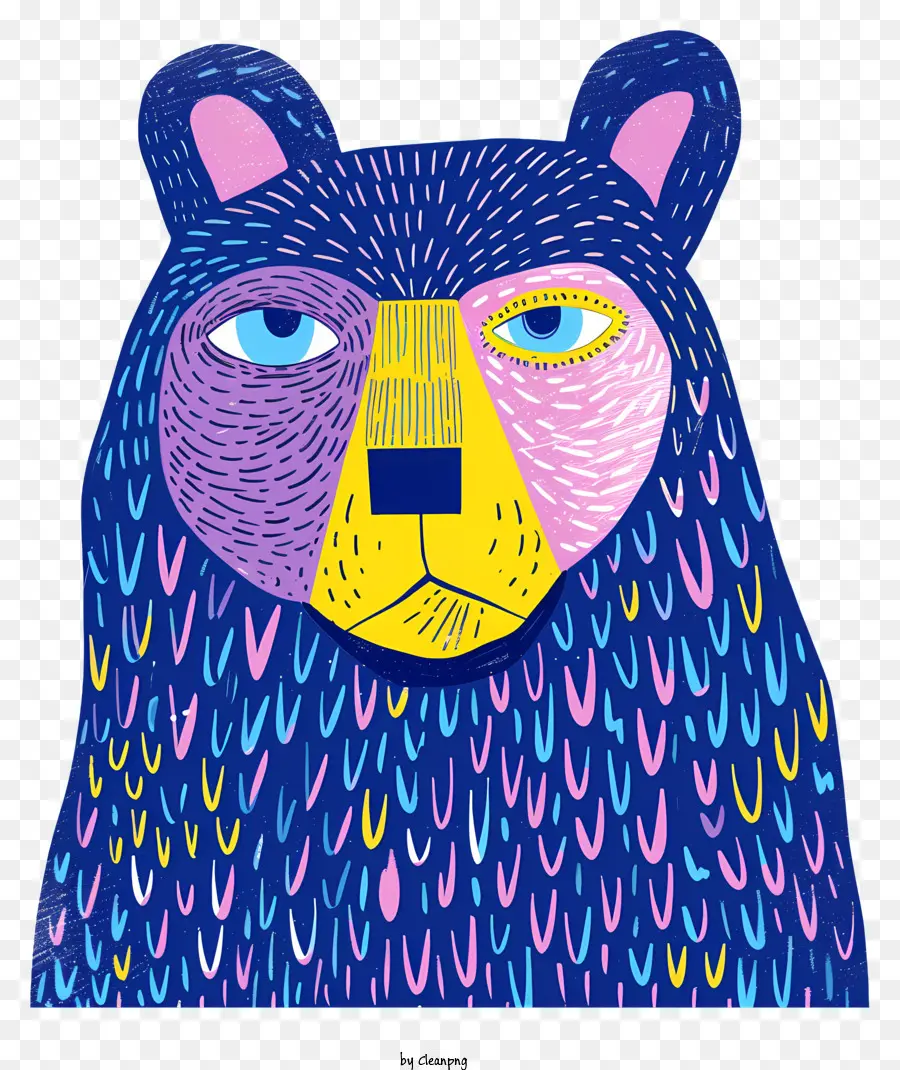 синий медведь，медведь чертеж PNG