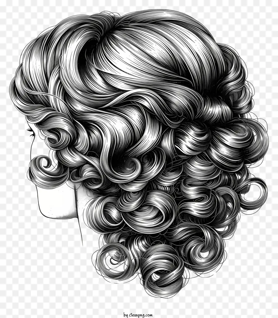 парик，Женщина с длинными вьющимися волосами PNG