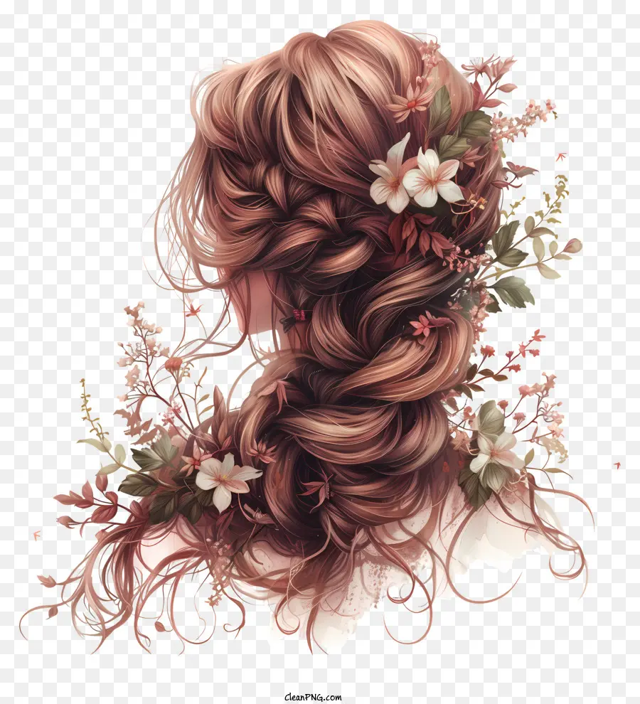 Плетенный парик волос，Женщина с рыжими волосами PNG