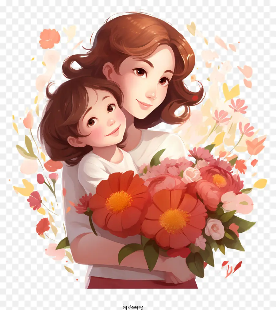 Mothers Day，мать и дитя PNG