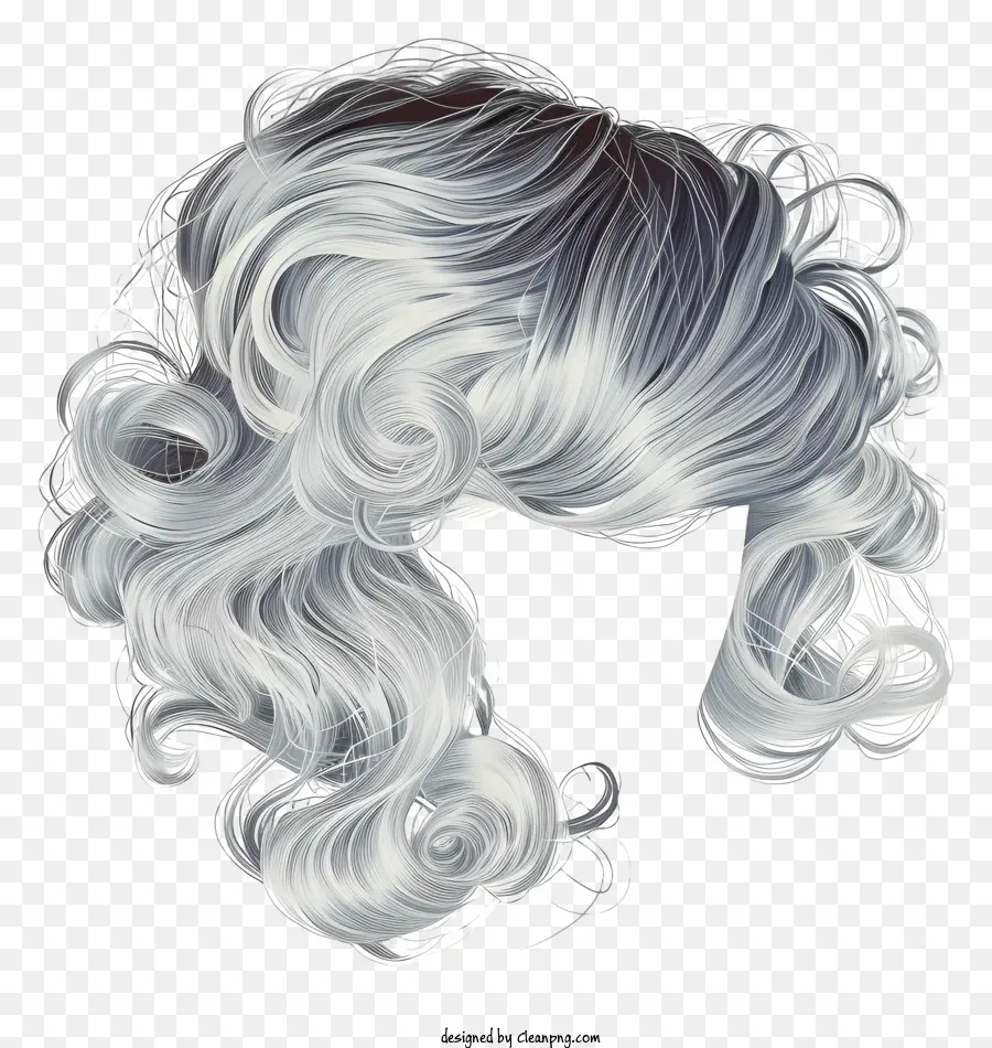 парик，серый парик PNG