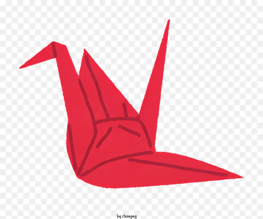Красный Кран оригами，Крылатый Кран оригами PNG
