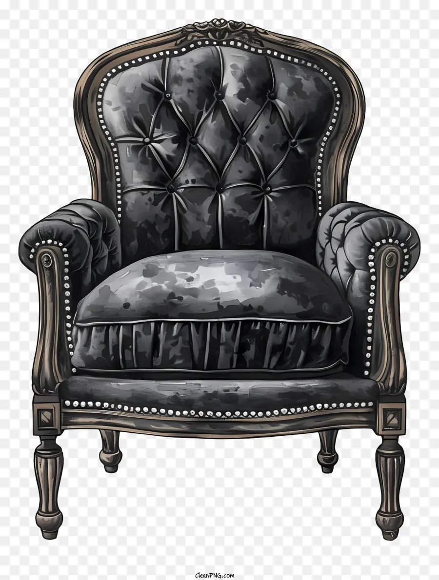 богатый стул，черное кожаное кресло PNG