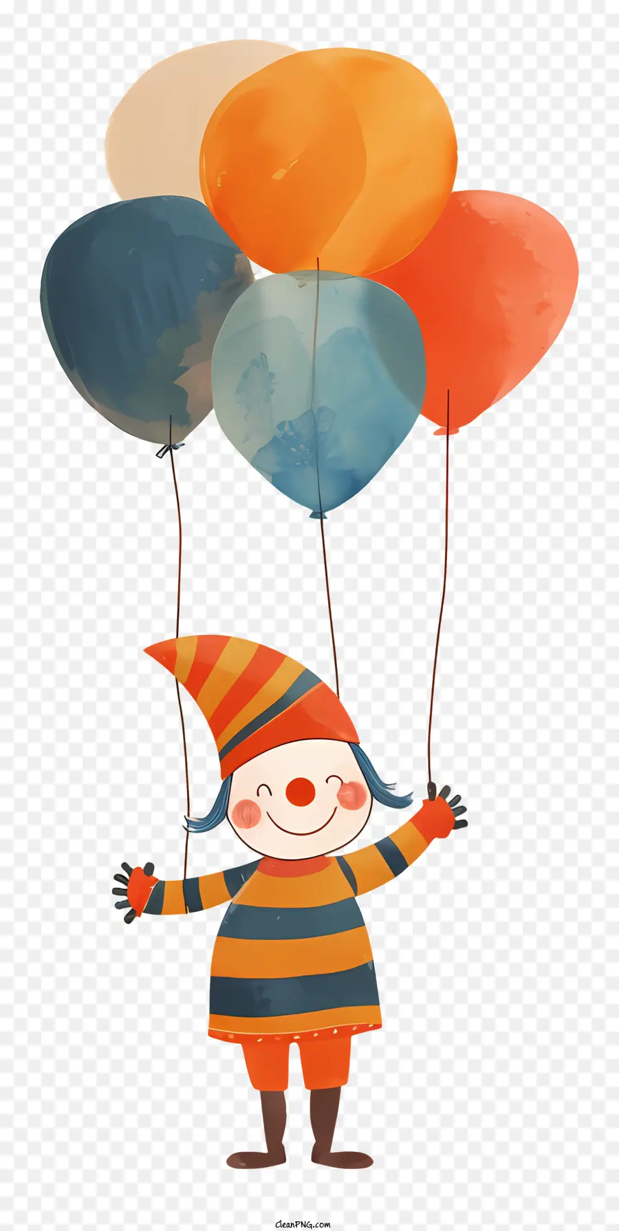 клоун с воздушными шарами，воздушные шары PNG