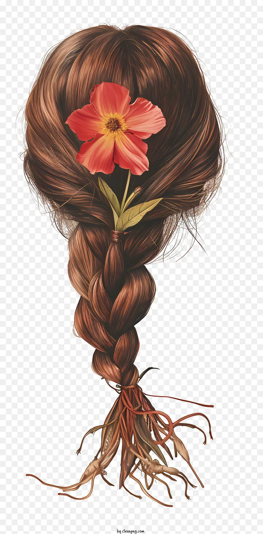 Плетенный парик волос，Женщина PNG