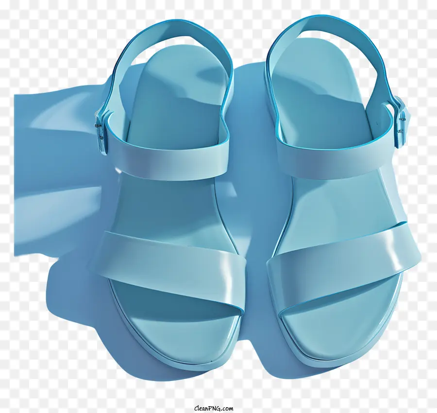 кожаные сандалии，Голубые сандалии PNG