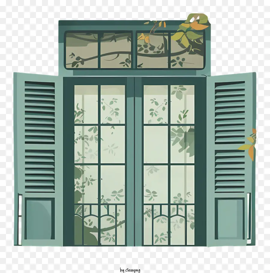 окна，Зеленая дверь PNG