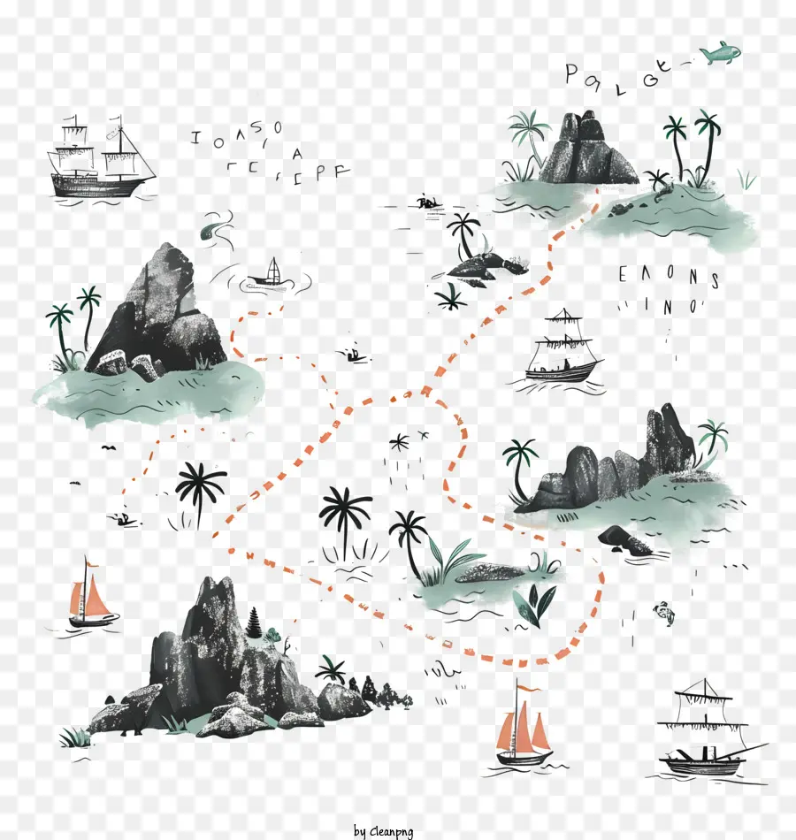 карта сокровищ，Карта джунглей PNG