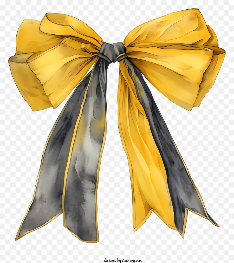 Bow，черный и желтый лук PNG