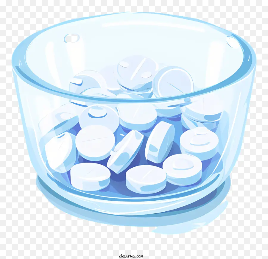 таблетки медицина，Чистая стеклянная чаша PNG