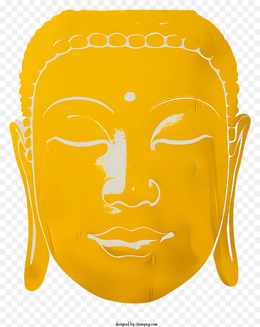 Будда，золотая голова PNG