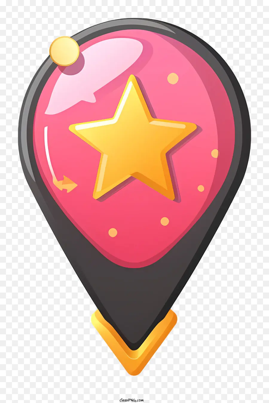 символ расположение，Розовая звездная кнопка PNG