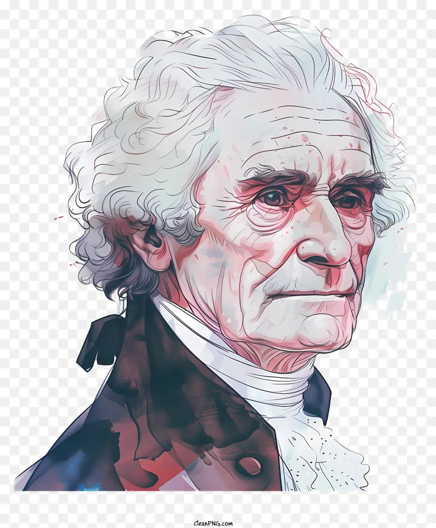 Томас Джефферсон，черно белая иллюстрация PNG