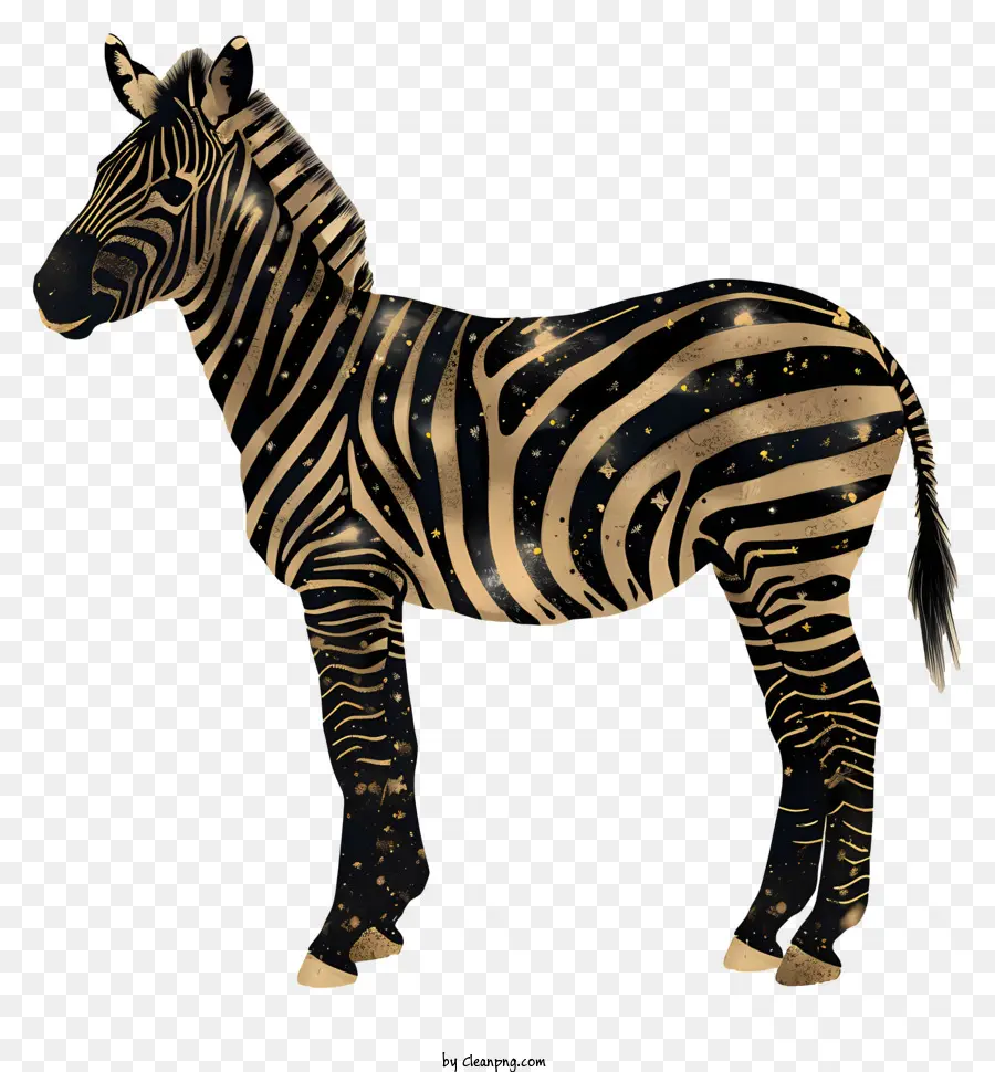 зебра，черно золотые полосы PNG