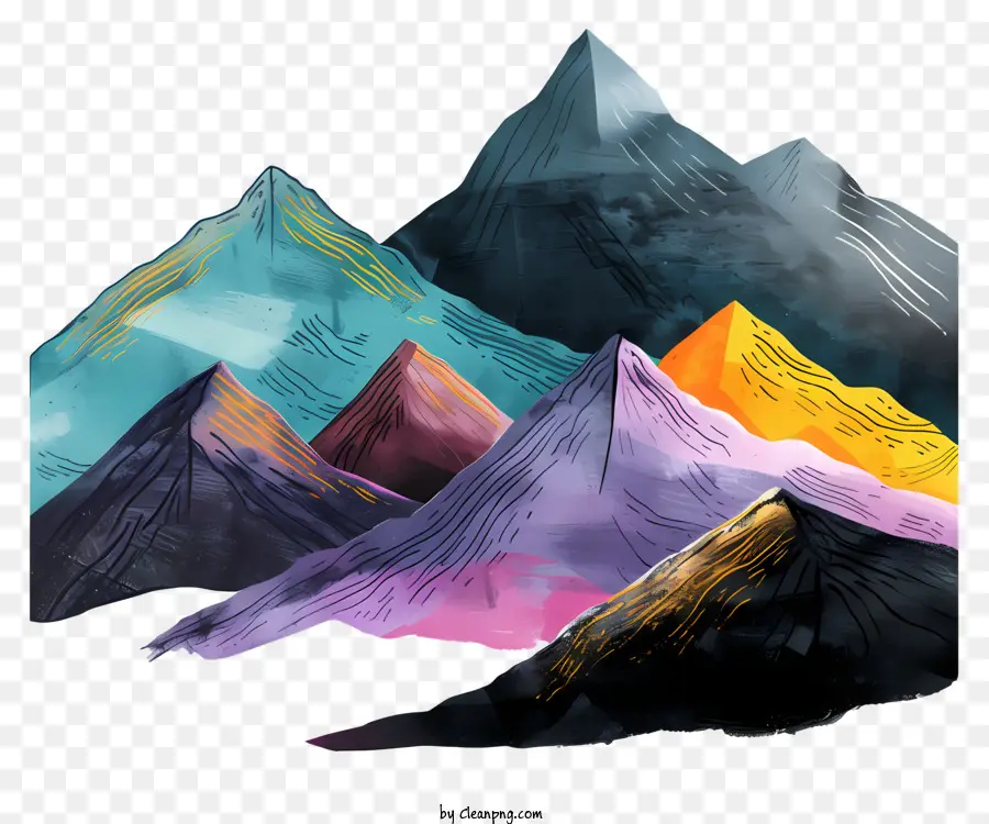 Mountains，акварельная живопись PNG