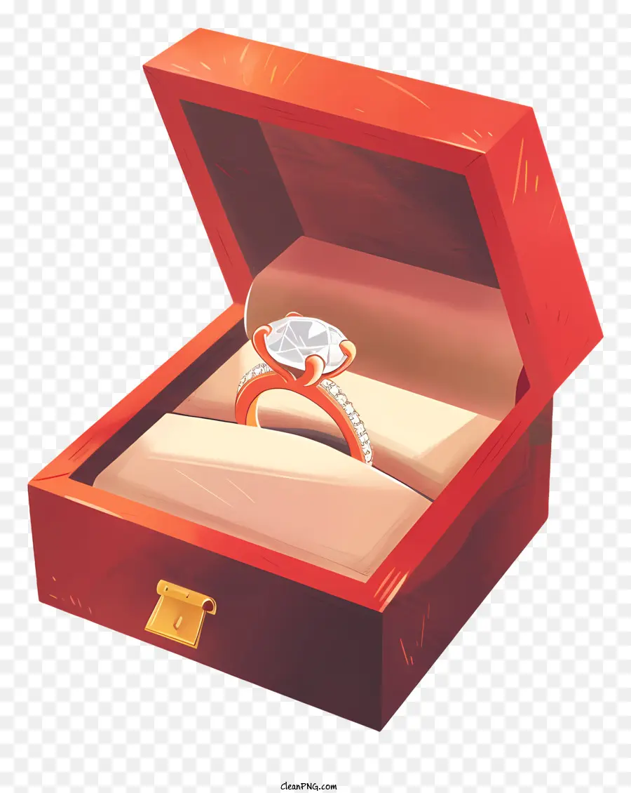 кольцо с бриллиантом，деревянная коробка PNG