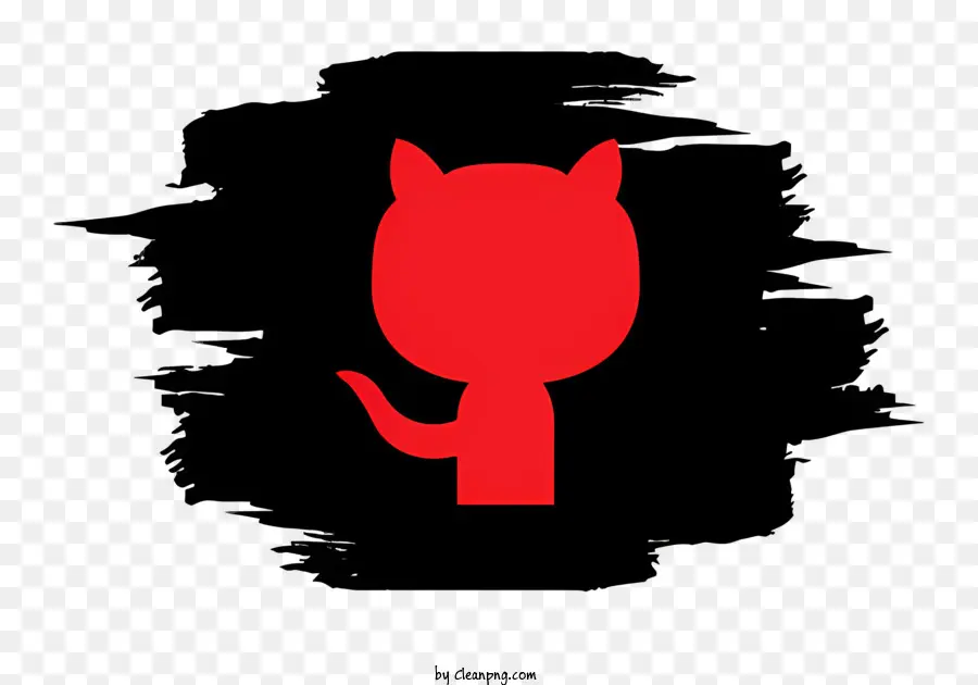 значок на Github，черный и белый кот PNG