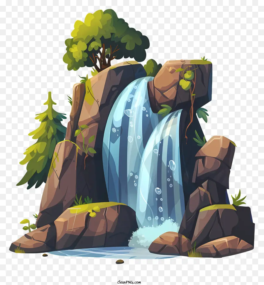 Водопад，мультфильм водопад PNG