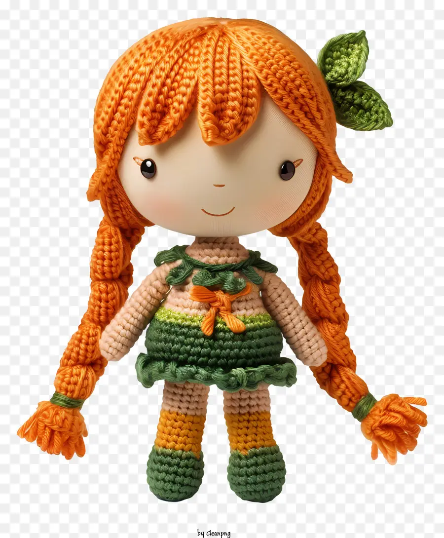 Amigurumi Dol，Кукла с оранжевыми волосами PNG