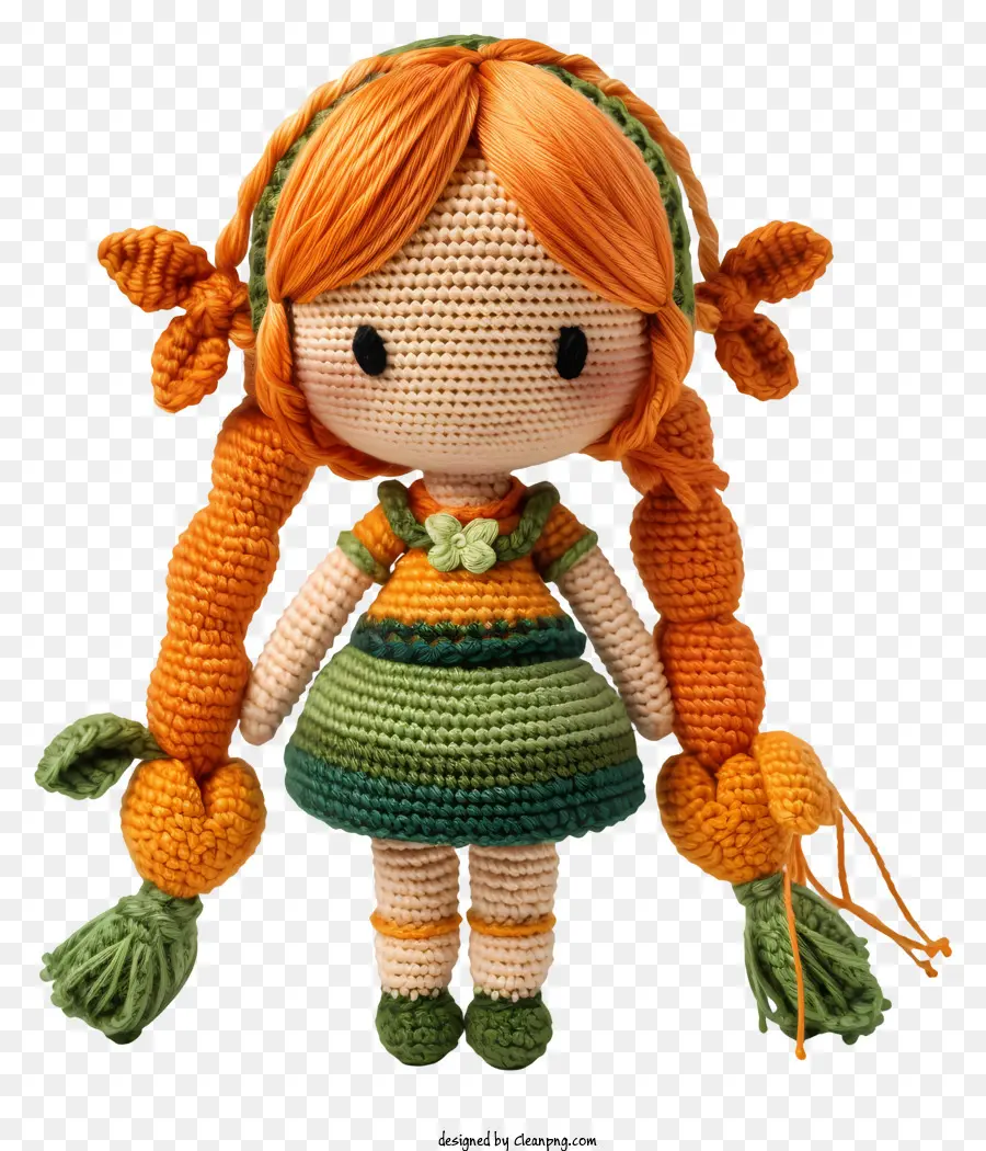 Amigurumi Dol，Девушка с оранжевыми волосами PNG