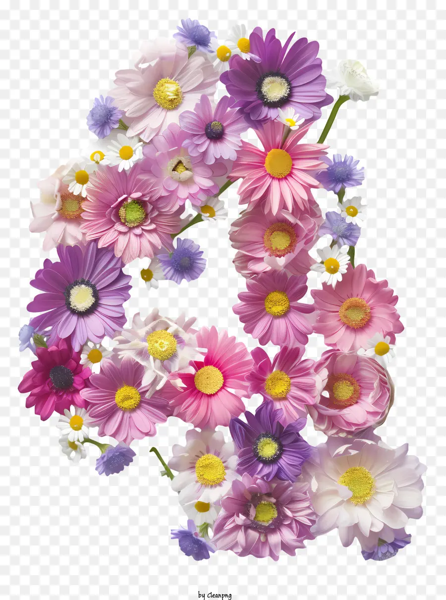Номер 4 Цветы，цветочная композиция PNG