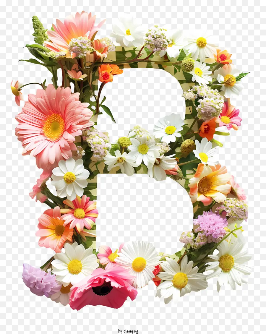 Цветочная буква б，цветочные письмо PNG