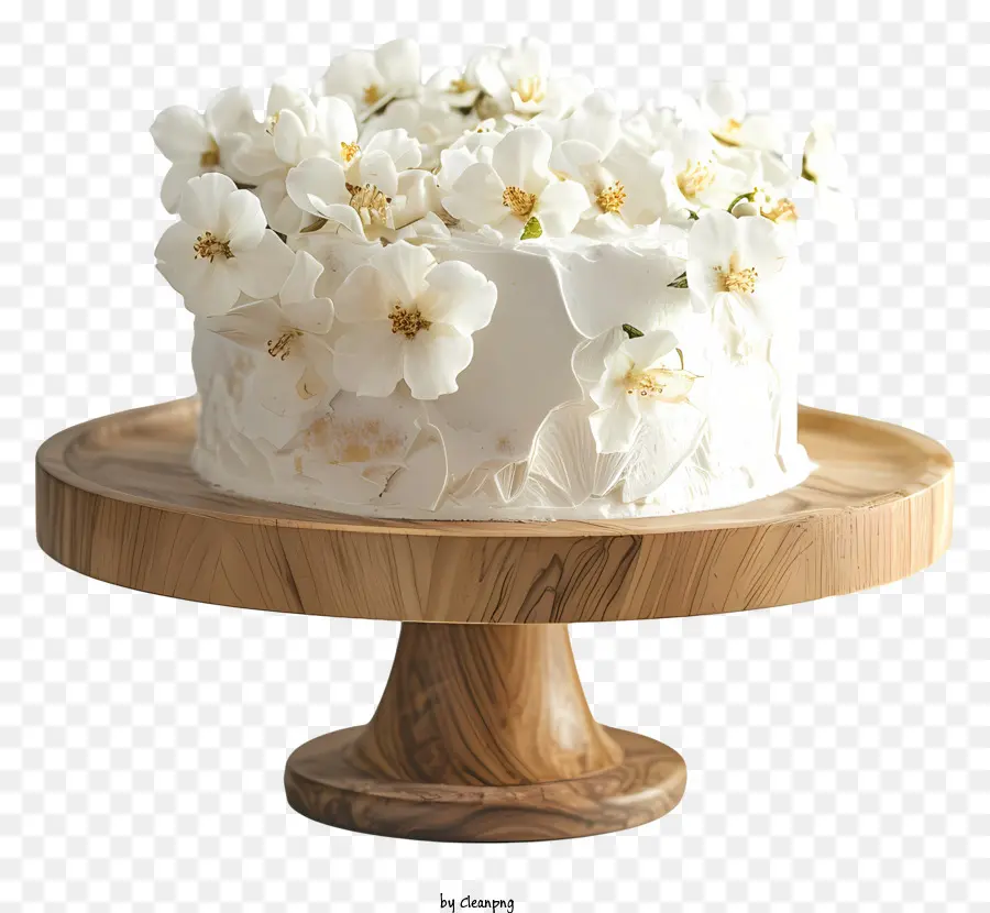 белый торт，белые цветы PNG