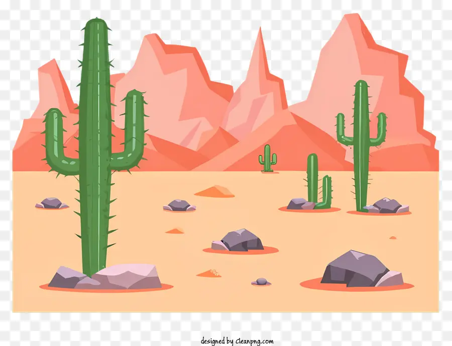Cacti，пустынный ландшафт PNG
