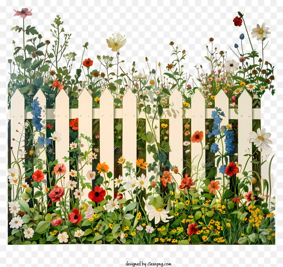 садовый забор，Садовая живопись PNG