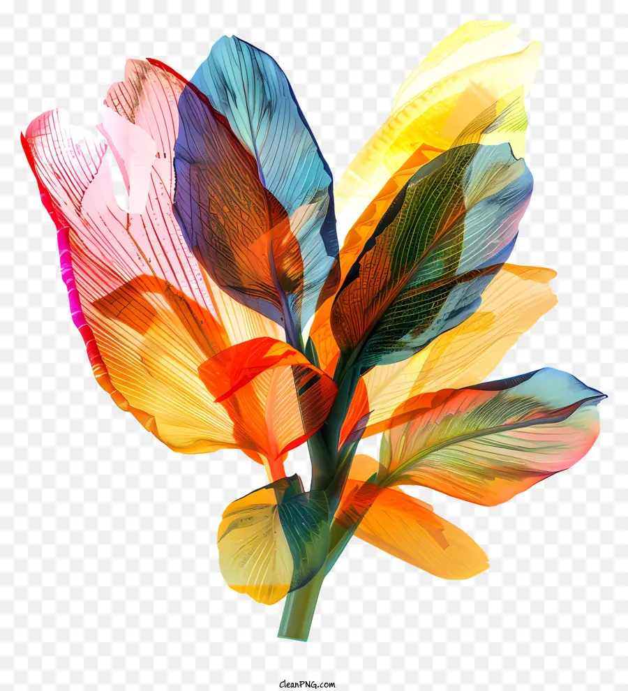 Canna Indica Flower，Абстрактное искусство PNG