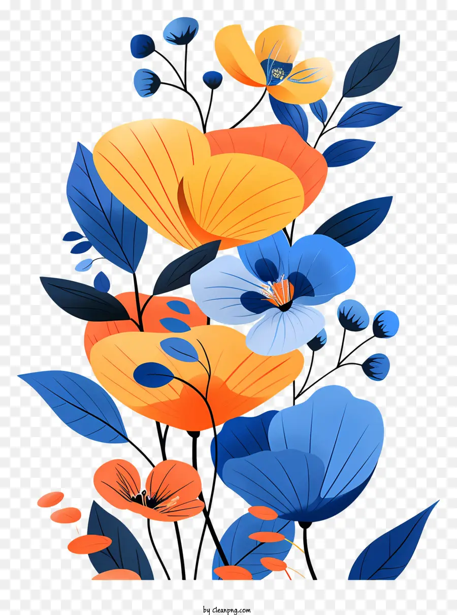 Голубой цветок，цветочный букет PNG