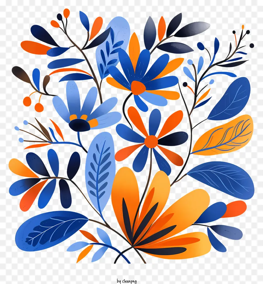 Голубой цветок，Абстрактное искусство PNG