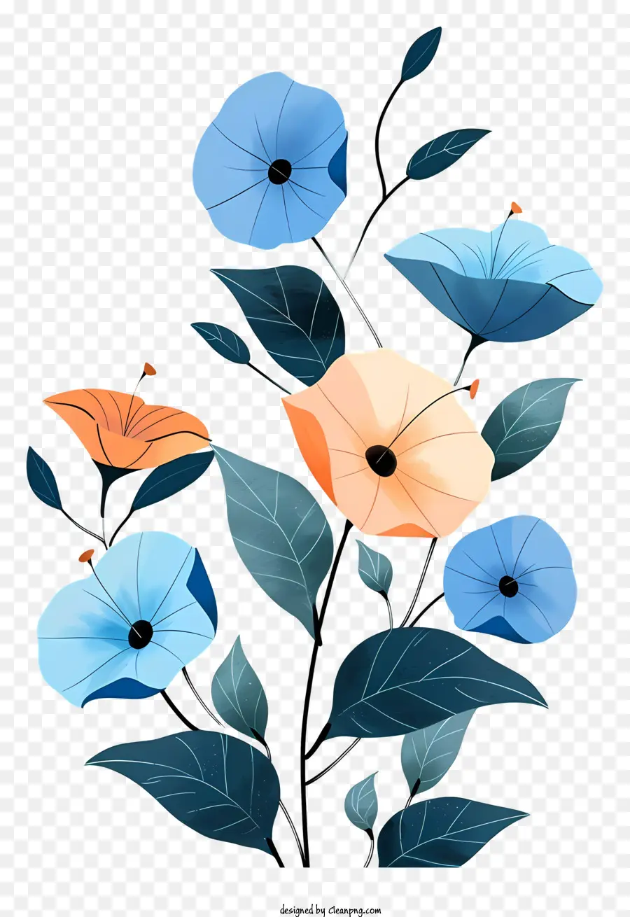 Голубой цветок，цветы PNG