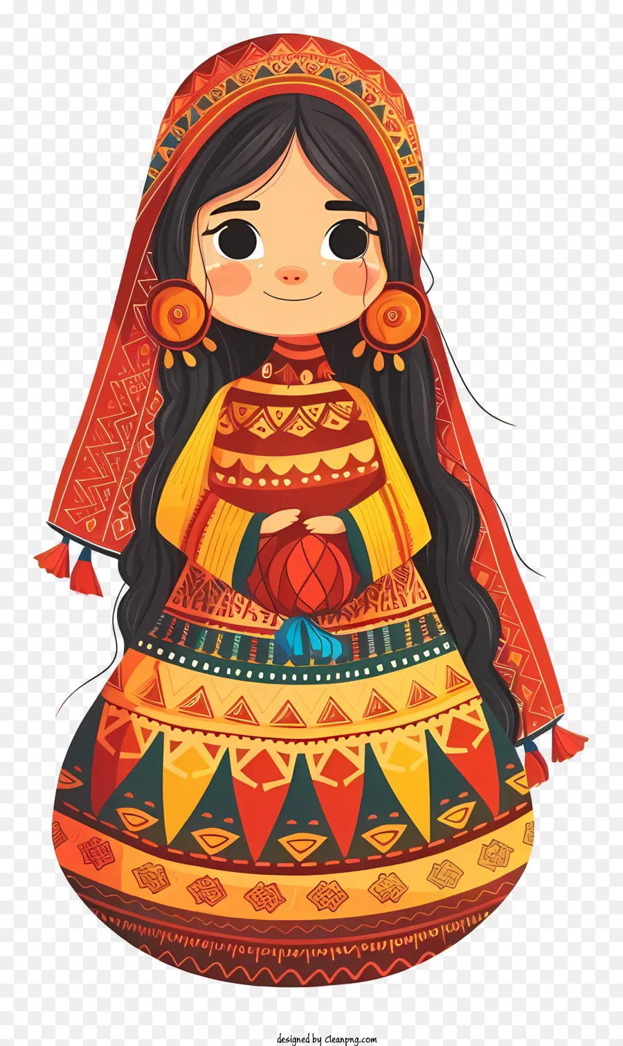 индийская девушка，традиционный наряд PNG
