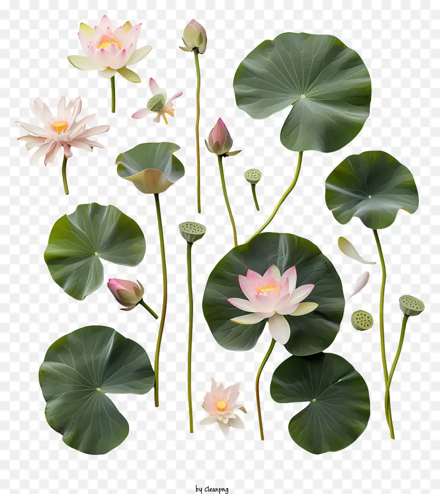 цветы лотоса，Розовые цветы лотоса PNG