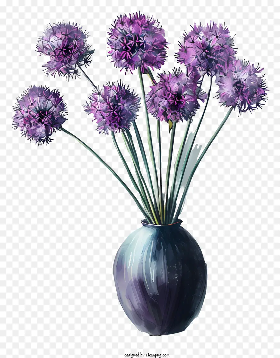 Allium Giganteum Flowers，Синий Ваза PNG