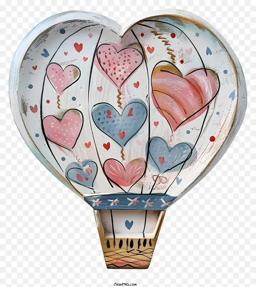 горячий воздух воздушный шар，Сердце в форме воздушного воздушного шара PNG