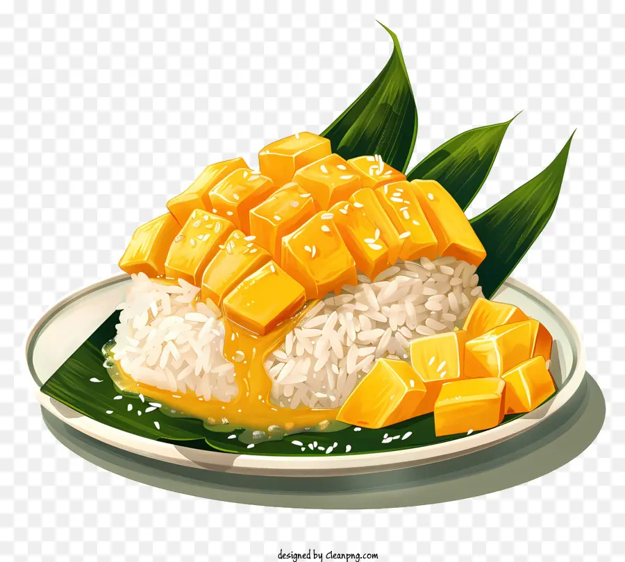 Клейкий рис с манго，Манго PNG