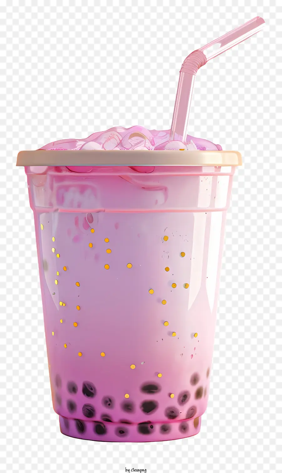 пузырьковый чай，розовый напиток PNG