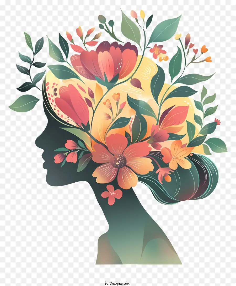 Цветочное искусство женского дня，цветочная повязка на голову PNG