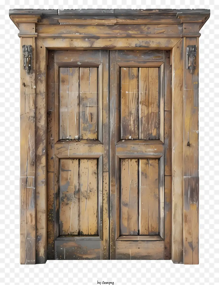 деревянные двери，богато украшенная резьба PNG