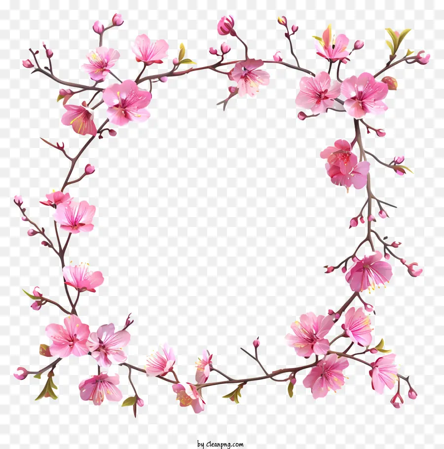 Spring Flower Sign Board，Розовые цветы PNG