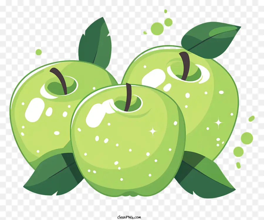 зеленые яблоки，свежие фрукты PNG