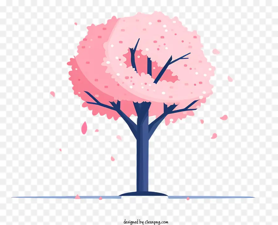 Вишневое дерево，Розовые цветы PNG