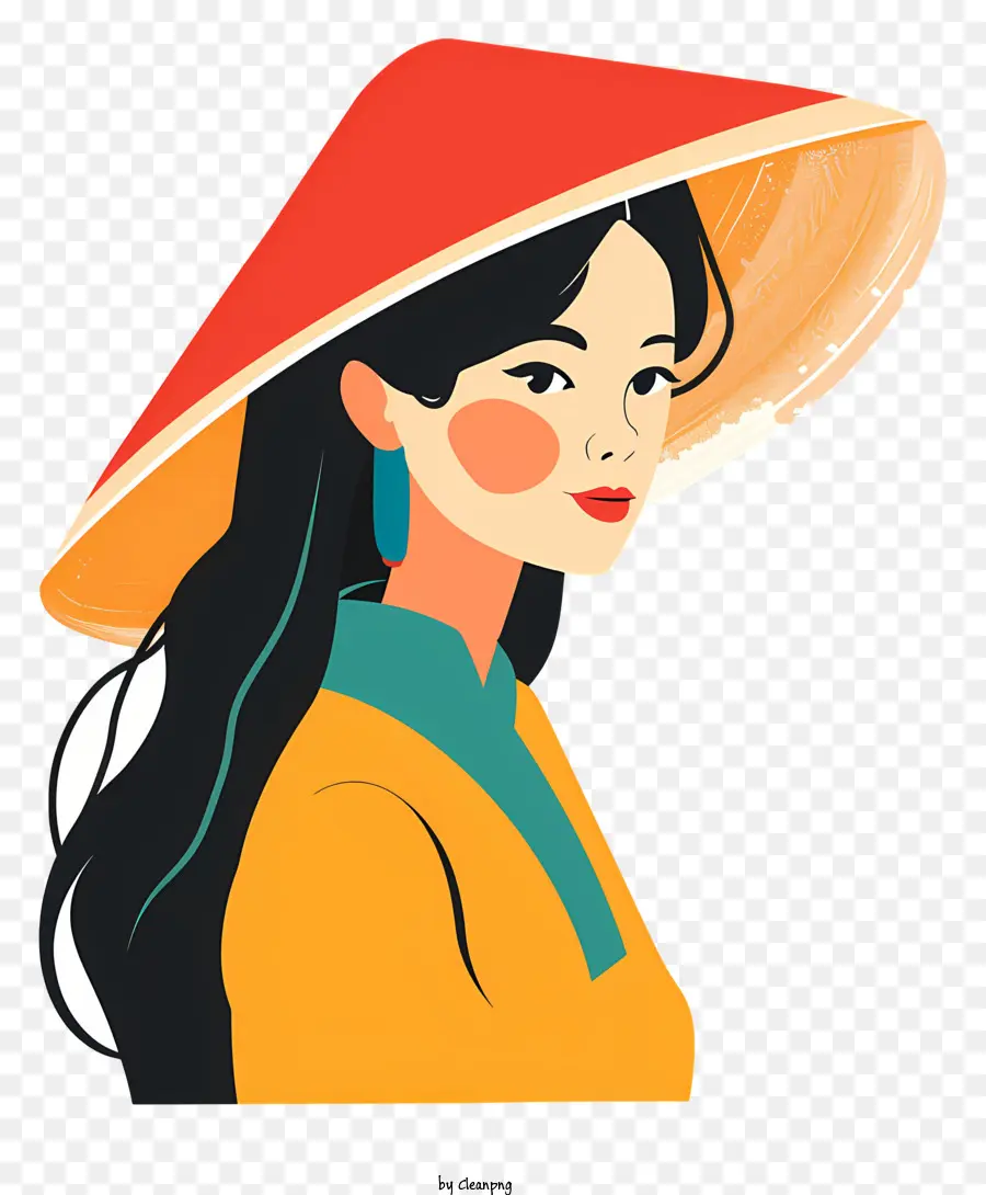Вьетнамская девушка，Женщина в красном платье PNG