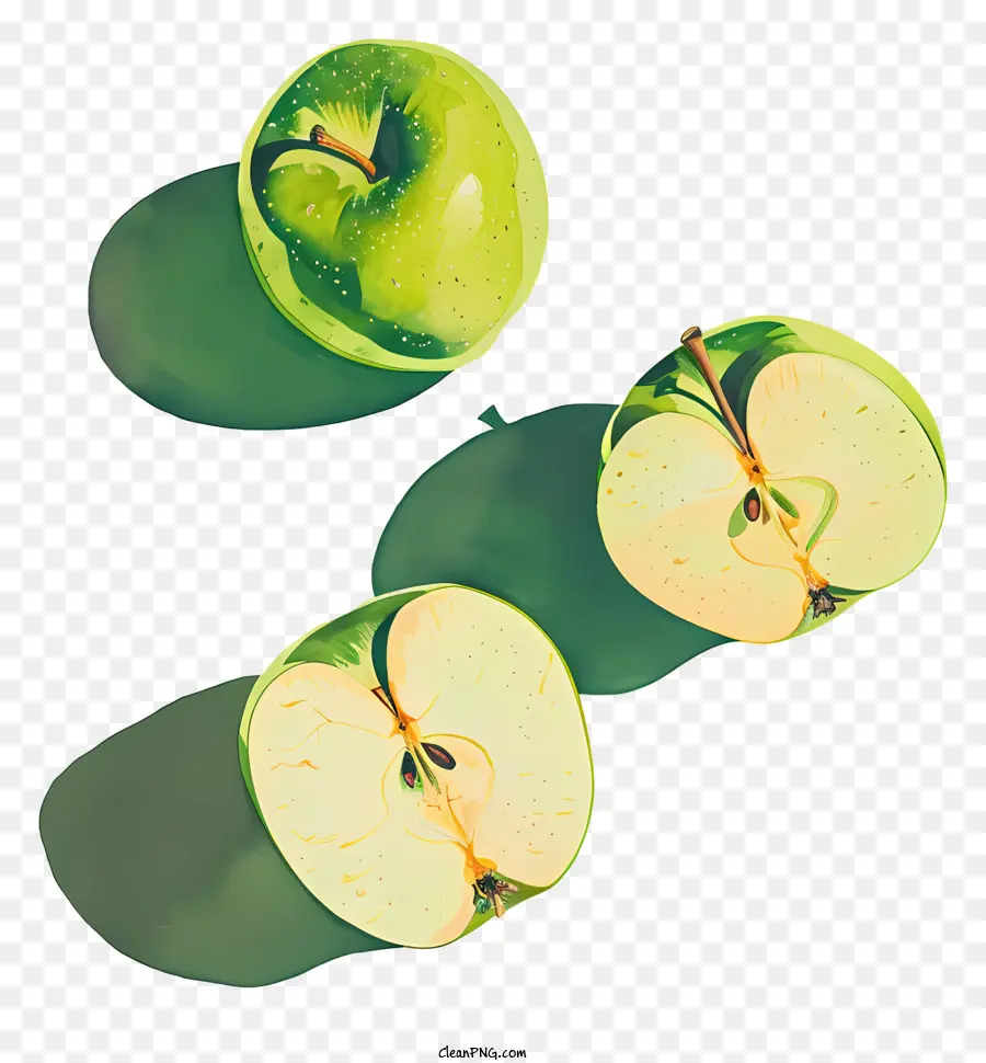 зеленые яблоки，визуальные эффекты PNG