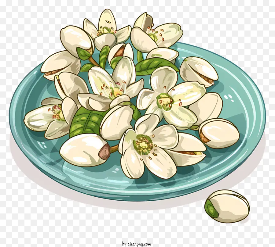 Pistachio，белые цветы PNG