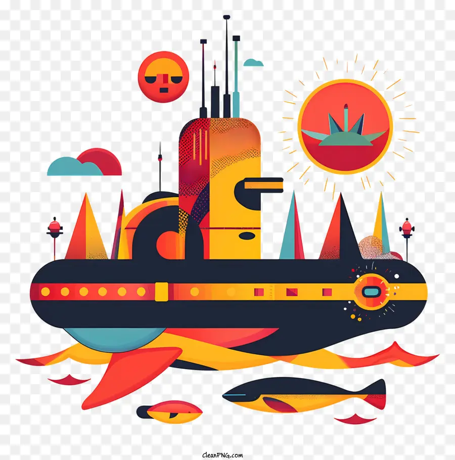день подводная лодка，Подводная лодка PNG