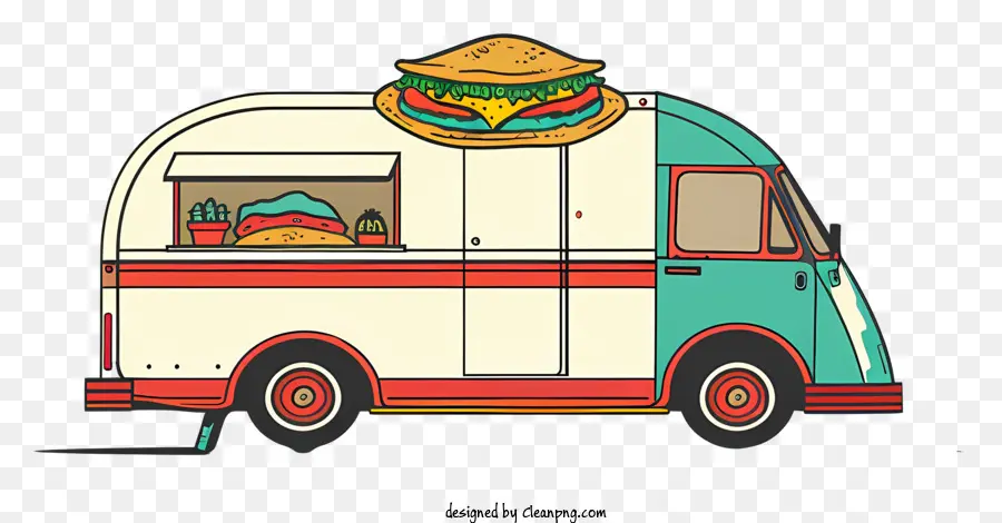 Taco Truck，винтажный фургон PNG